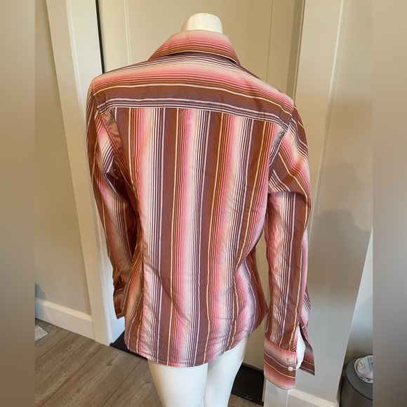 Pink Thomas pink London size 10 pink stripe shirt, some stretch - Picture 2 of 6